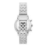 Fossil NeutraReloj para mujer, movimiento cronógrafo con correa de acero o piel, Tono plata y blanco, 36MM