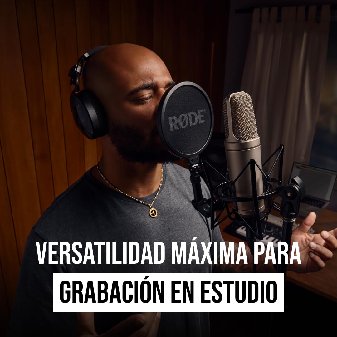 RØDE NT2-A Micrófono de condensador cardioide de gran diafragma versátil RØDE NT2-A con patrón polar conmutable, atenuador y filtro paso alto para grabación de voces e instrumentos