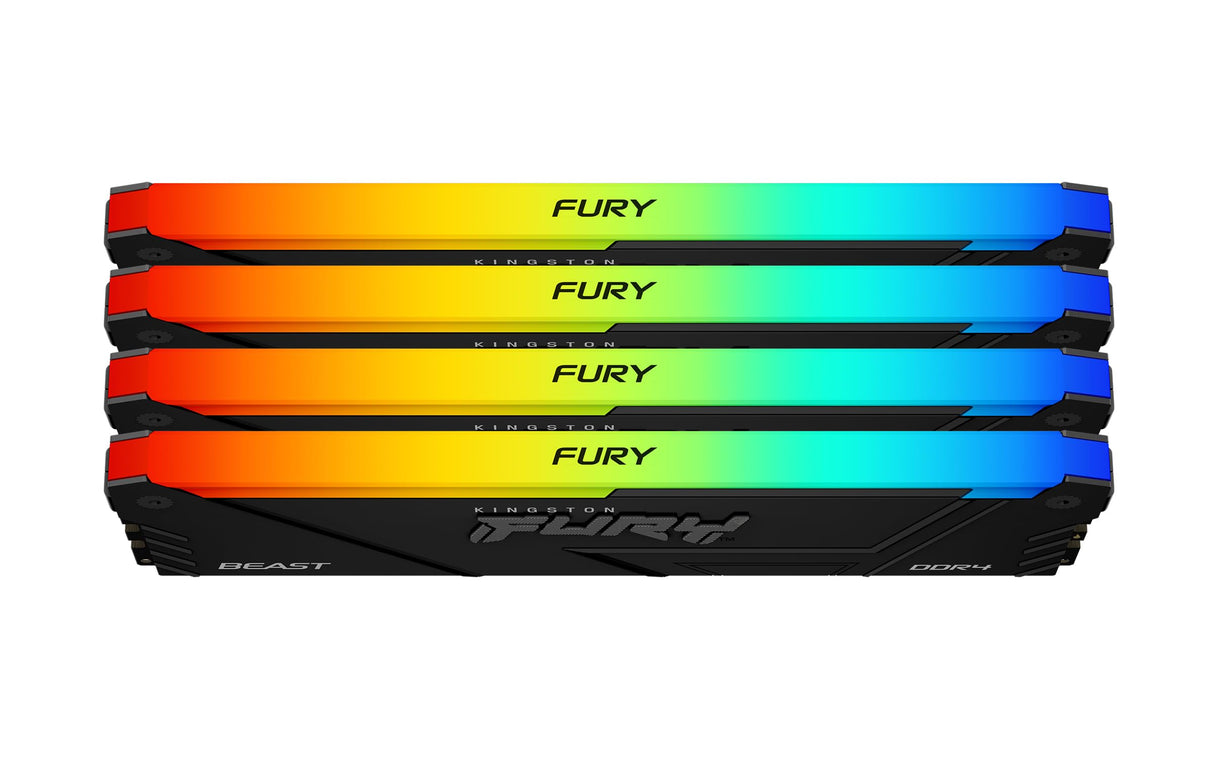 Kingston Fury Beast RGB 128GB 3200MT/s DDR4 CL16 DIMM (Kit de 4) PC Memoria para Ordenadores de sobremesa KF432C16BB2AK4/128