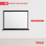 Pyle Pantalla de proyector portátil – Soporte de Pantalla de proyección móvil, Ligero de Transporte y Duradero, Sistema fácil de Sacar para escuelas, reuniones, conferencias, Uso en Interiores y