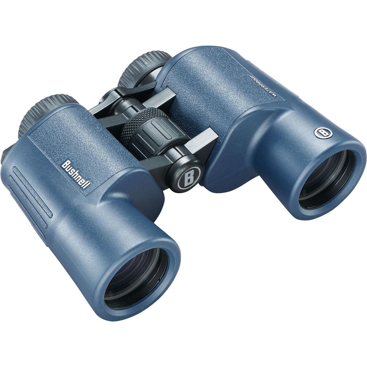 Bushnell - H2O 2 - Prismáticos - 10x42 Azul Oscuro Porro - Completamente Multicoated - Impermeable/Antivaho - Oculares Twist Up - Deportes Acuáticos - Náutica