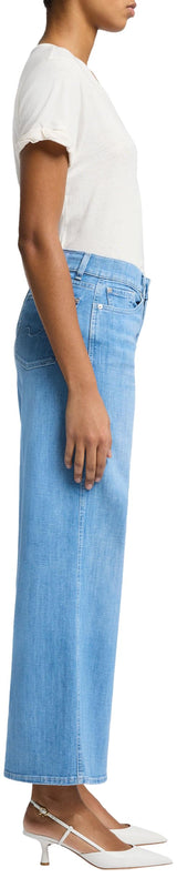 7 For All Mankind Lotta Cropped Charleston Jeans, Azul Claro, 23W Mujeres