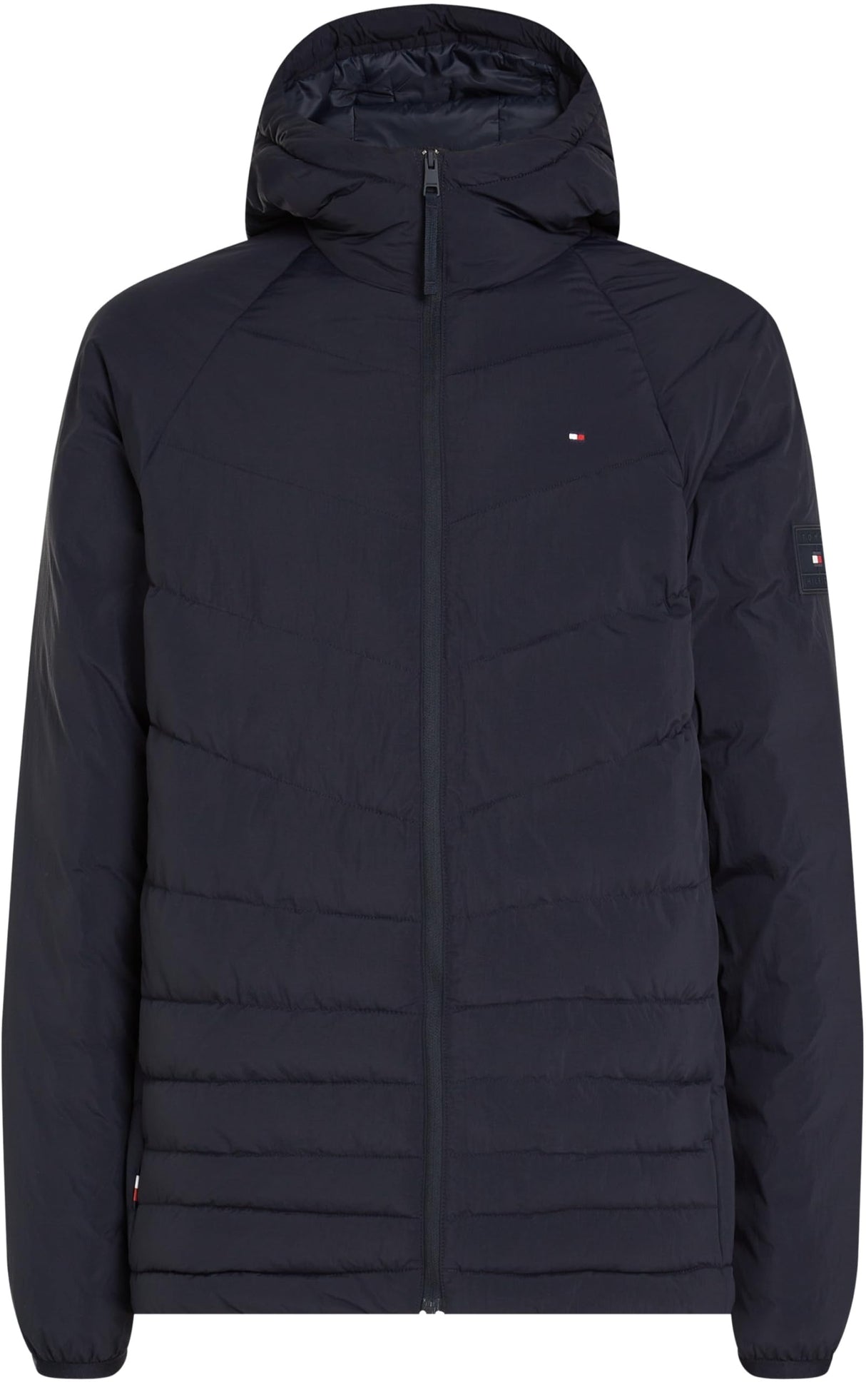 Tommy Hilfiger Cazadora acolchada Hombre Mid Quilt con capucha, Azul (Desert Sky), L