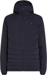 Tommy Hilfiger Cazadora acolchada Hombre Mid Quilt con capucha, Azul (Desert Sky), L