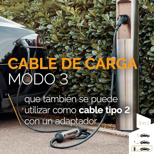 Juice Booster 2 Basic Set IT, Mobile Wallbox 22kW Sin Instalación, Cargador Coche Electrico con Cable Tipo 2, Ligero e Impermeable IP67, Incluye Adaptador CEE32 Rojo de Fases + Tipo L (IT)