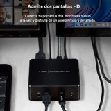 Belkin estación de acoplamiento USB-C para dos monitores(PD 85 W, HDMI, USB-A 3.1 Gen 1, USB-C, Gigabit Ethernet, adaptador de 135 W, audio), docking station para MacBook, Windows, Chromebook y otros