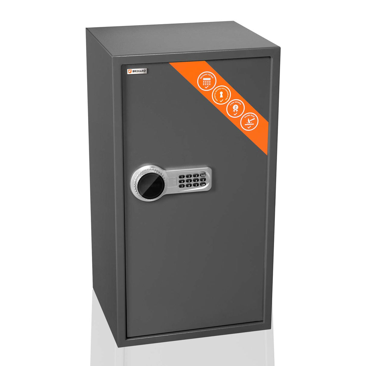 Brihard Business XXL Caja fuerte negocio electrónica LCD 73x40x36 cm - Extra grande caja de seguridad electrónica para oficina - 2 x Estante ajustable