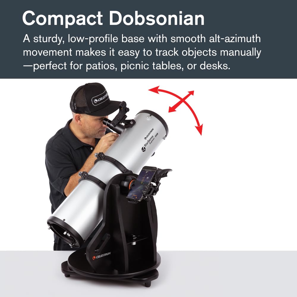 Celestron 22482 StarSense Explorer 150 mm Telescopio Dobsoniano de Mesa Compatible con Aplicaciones para teléfonos Inteligentes Funciona con la aplicación StarSense: Compatible con iOS/Android