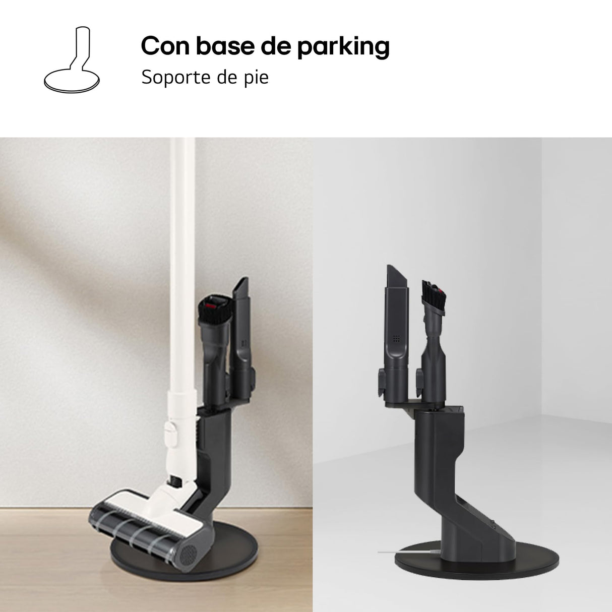 LG A9C-SLIM1C - Aspirador Escoba CordZero, Aspiradora con Sistema de Compresión de Polvo, Ciclónico, 150W Succión, Boquilla Varias Superficies, Base de Parking, 1.9 Kg, Blanco