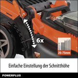POWDPG75610-40V Power - Cortacésped con batería de doble potencia (420 mm de diámetro, sin batería ni cargador, con soporte de césped y descarga trasera)