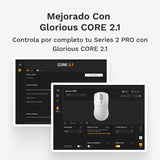 Glorious Gaming Series 2 Pro Ratón Gaming inalámbrico - Compacto, superligero 55 g, sondeo de 8K, Sensor de 26K, switches ópticos, e-Sports, PC Gaming, Agarre de Garra, Juegos FPS - Blanco
