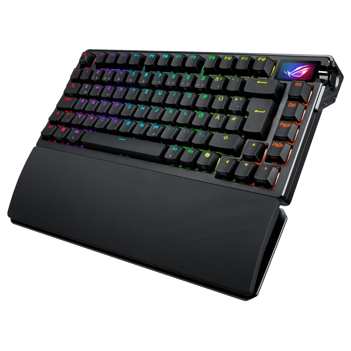ASUS ROG Azoth Extreme 75% Teclado para Juegos (disposición QWERTZ, interruptores mecánicos ROG NX, Pantalla táctil OLED, Triple botón de Control, inalámbrico a través de Bluetooth, 2.4 GHz RF