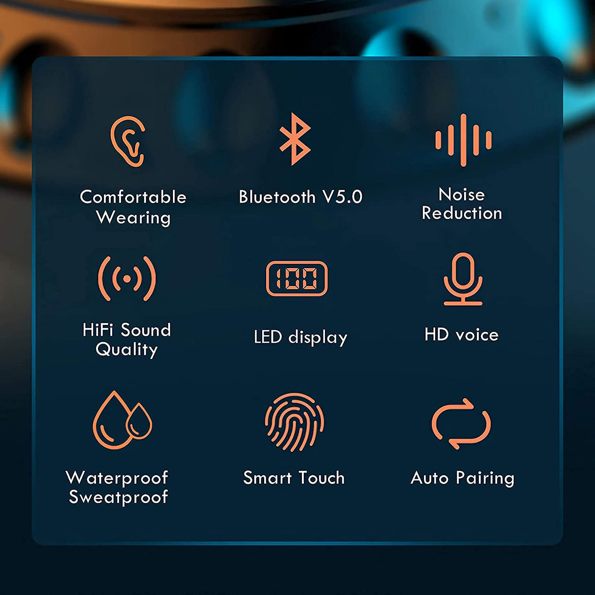 ASDRTB Auriculares inalámbricos, Auriculares inalámbricos controlados por Botones, Auriculares inalámbricos Mini Reales con micrófono en los oídos, Auriculares inalámbricos Impermeables