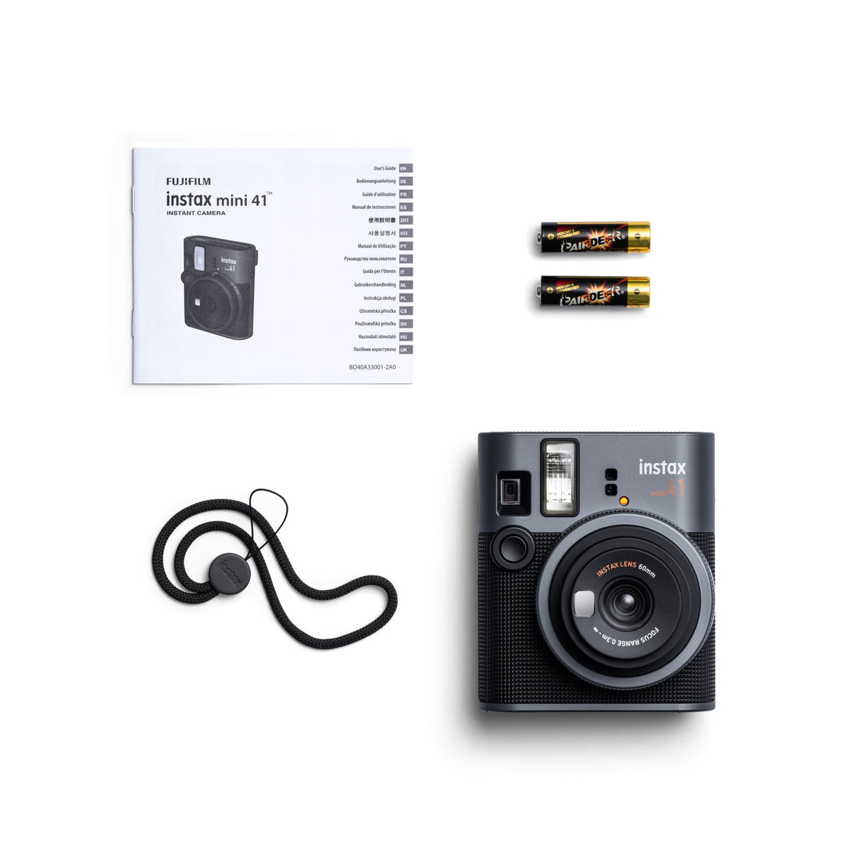 Cámara instantánea INSTAX Mini 41 con autoexposición, Flash Incorporado, Modo Selfie y Primeros Planos. Cámara Moderna con diseño clásico Que Utiliza película instax Mini vendida por Separado