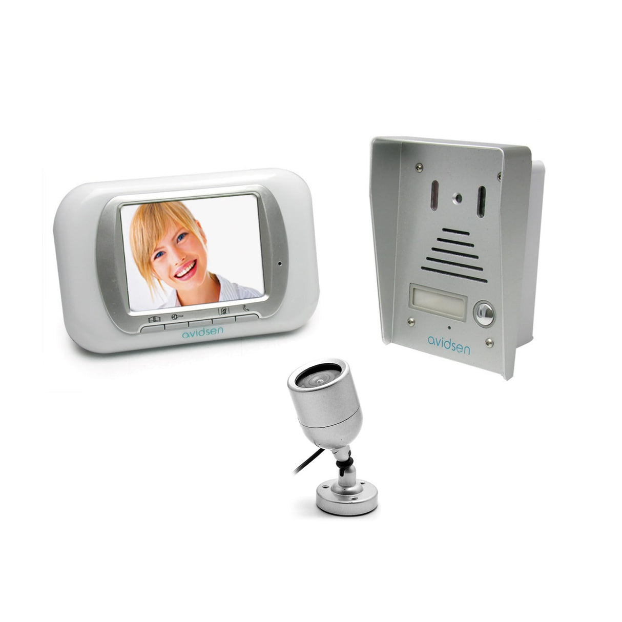 Avidsen 152162 - Kit de intercomunicación de vídeo (3,5", Color 4 Hilos, Portero de vídeo Manos Libres con un diseño Moderno, Muy cómodo de Usar