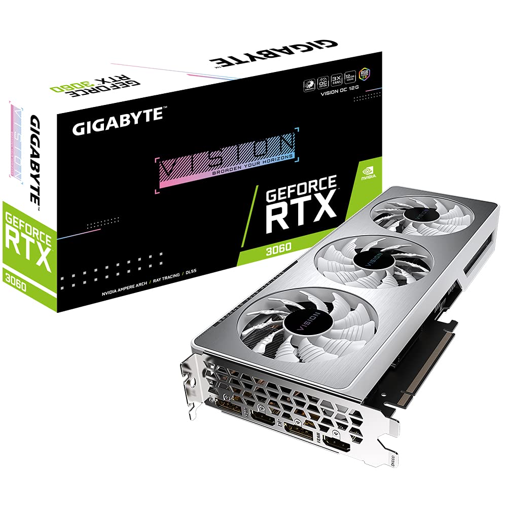 Gigabyte Technology GeForce RTX 3060 Vision OC 12G (Rev. 2.0) NVIDIA 12 GB GDDR6(NO VALIDO para MINERIA), GV-N3060VISION OC-12GD V2