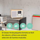 Pure Classic H4 Radio Digital de Cocina (Dab+/FM, Bluetooth, USB, AUX, Temporizador de Cocina, Alarma), Blanco Algodón/Roble