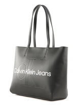 Calvin Klein Bolso Tote Mujer Bolso con cierre de cremallera, negro (Black), talla única, Negro (Black), Talla Única