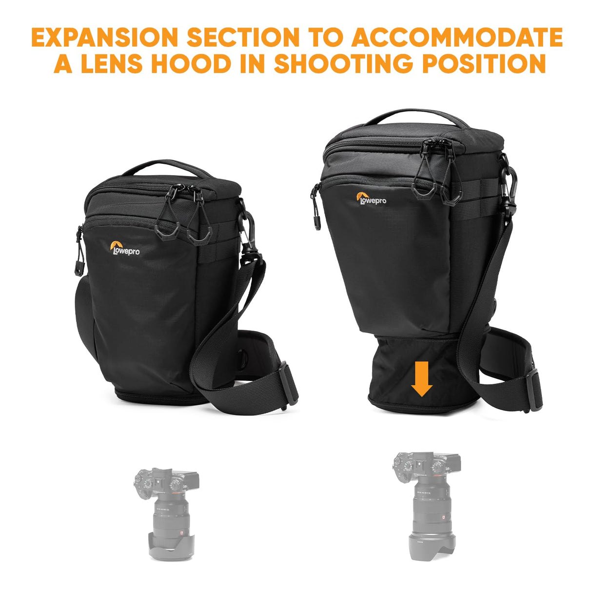 Lowepro ProTactic TLZ 70 Slim AW III Toploader Camera Bag, Camera Case for DSLR, Mirrorless, Vol. 4L Dim: 31x10.5x14cm for Cameras w/Lens Attached, Modular Shoulder Bag, for Photographer/Videographer