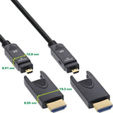 InLine Cable HDMI AOC Ultra High Speed 2.1 con conectores desmontables, 8 K/4K HDR eARC, contactos dorados, instalación flexible, 30 m, 17930O
