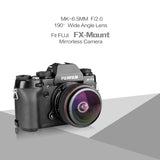 MEKE Meike 6,5 mm Ultra Wide f/2.0 Lente de Ojo de pez Circular para cámaras Fujifilm sin Espejo APS-C