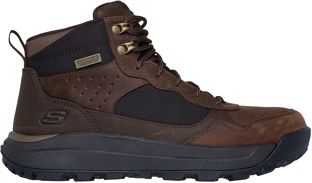 Skechers Cambert Harlan, Botas Cortas al Tobillo Hombre, Cocoa Leather/Mesh, 46 EU