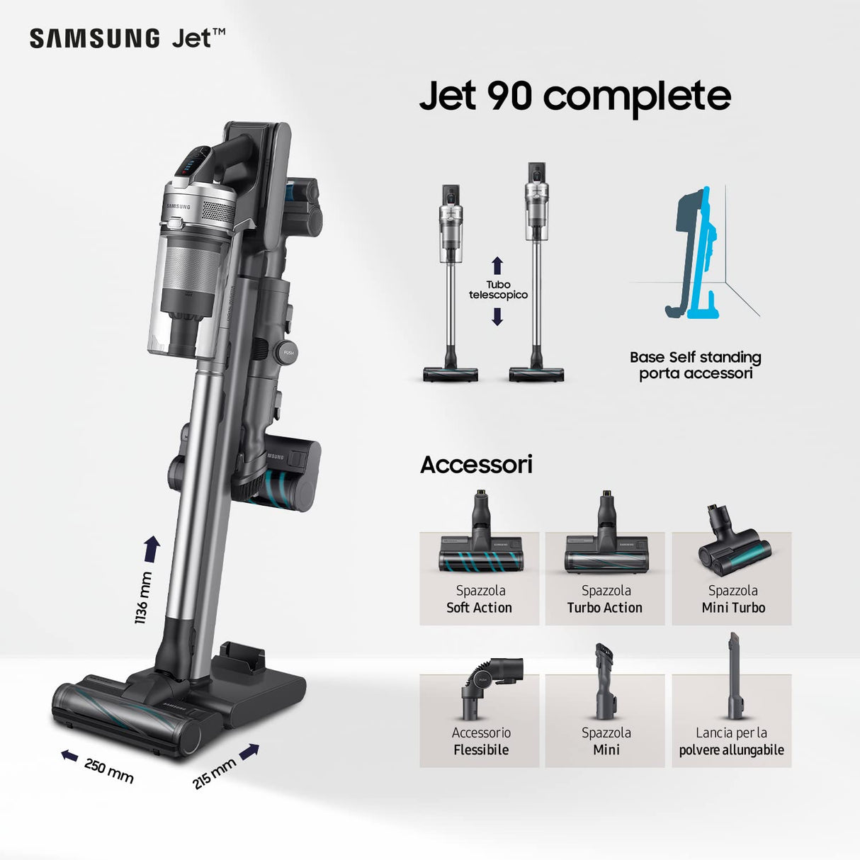 SAMSUNG vs20r9046t3 Jet 90 Complete, Plata y Negro