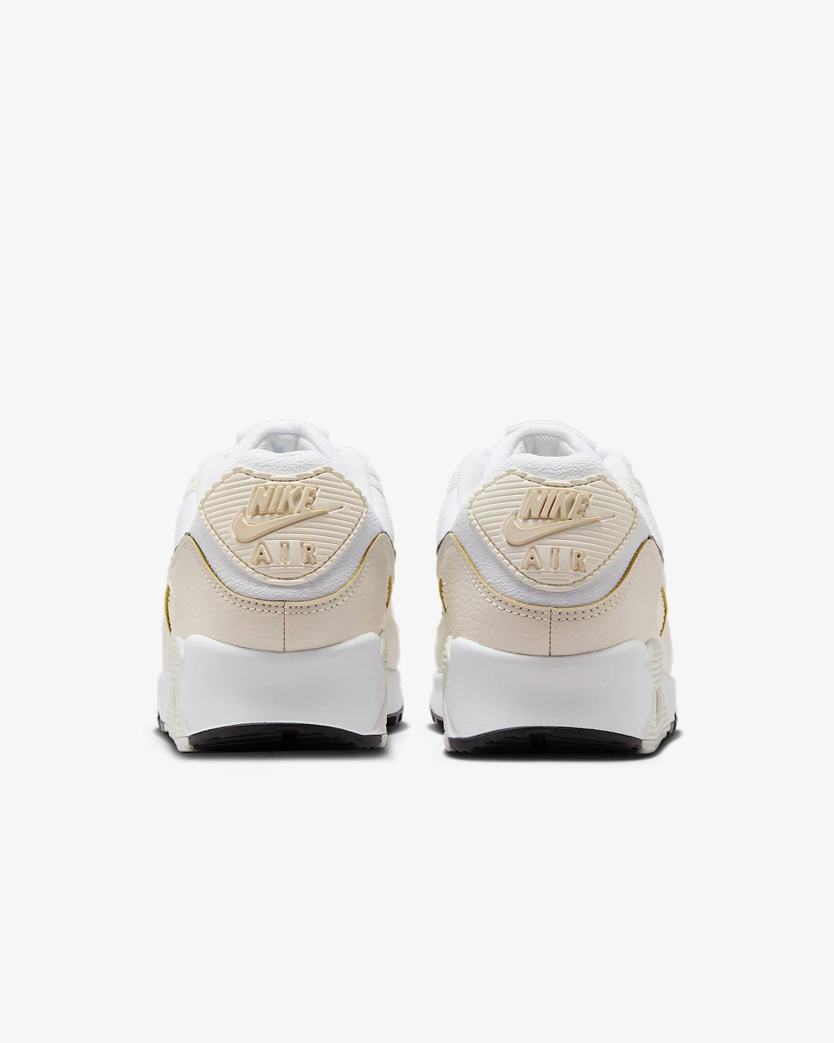 NIKE Wmns Air MAX 90, Sneaker Mujer, White Flat Pewter Lt Orewood Brn, 40.5 EU