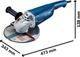 Bosch Professional GWS 20-230 P - Amoladora angular (2000 W, Ø 230 mm, PROtection)