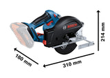 Bosch Professional 18V System GKM 18V-50 - Sierra circular de metal a batería (Ø 136 mm, 4250 rpm, colector de virutas, 2 baterías 5,0 Ah, en L-BOXX)