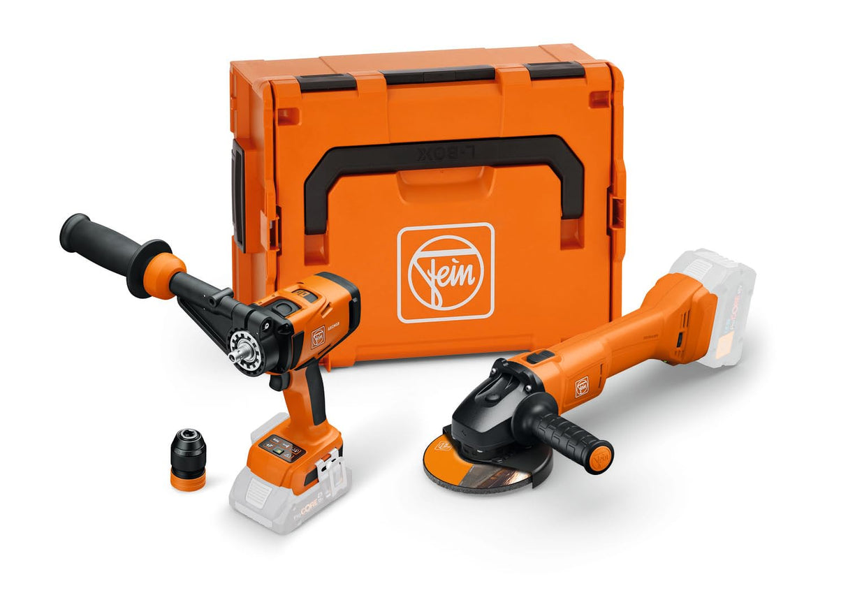 FEIN Práctico combo a batería. MULTIMASTER AMM 500 y taladro atornillador ASCM 18 QSW AS. Compatible con baterías Bosch Professional 18V y AMPShare
