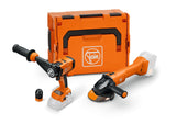 FEIN Práctico combo a batería. MULTIMASTER AMM 500 y taladro atornillador ASCM 18 QSW AS. Compatible con baterías Bosch Professional 18V y AMPShare