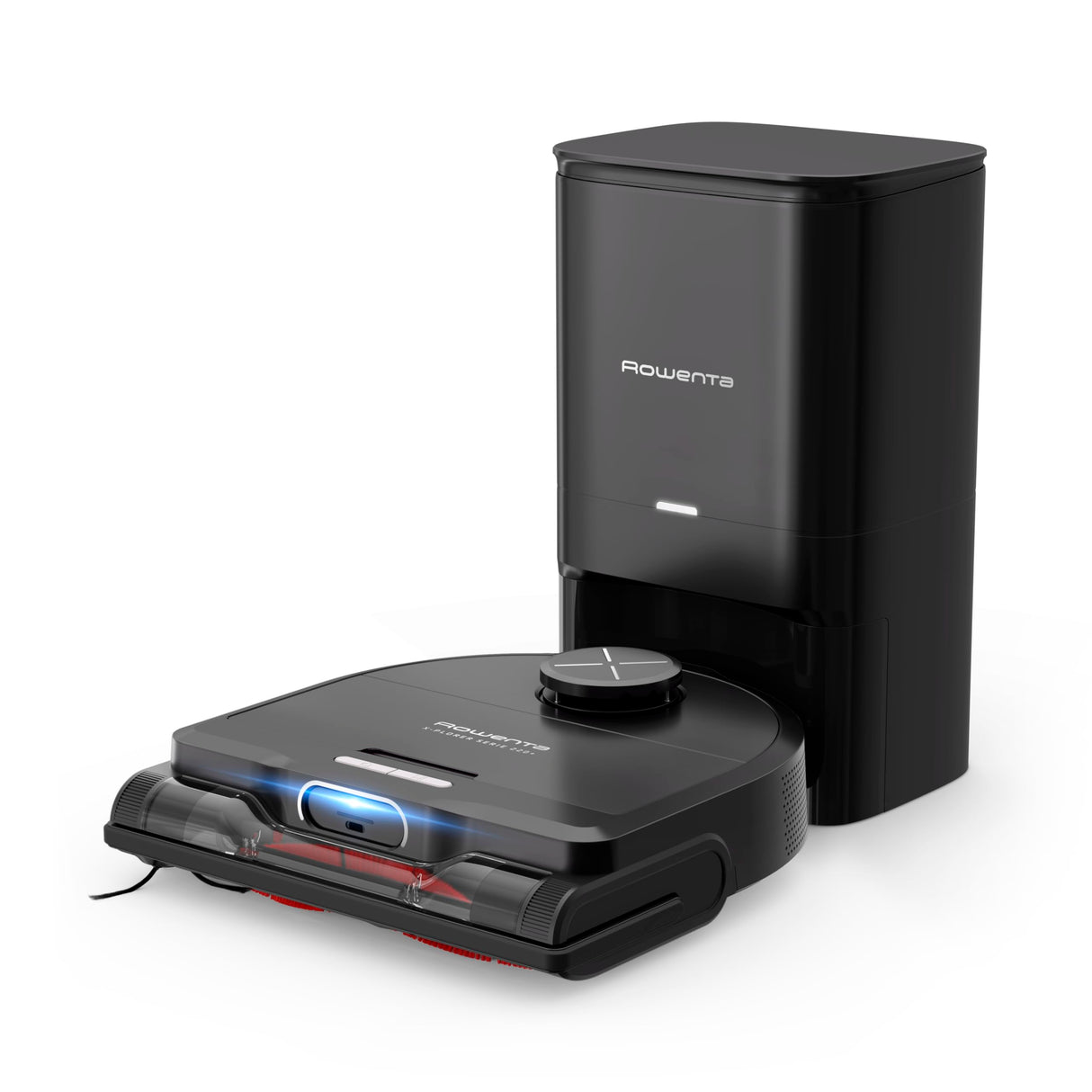 Rowenta X-Plorer Serie 220+ Animal Robot Aspirador Lavador, Cepillo extragrande, Fregona vibratoria XL, 5600 Pa, Navegación láser RR9495WH, Negro