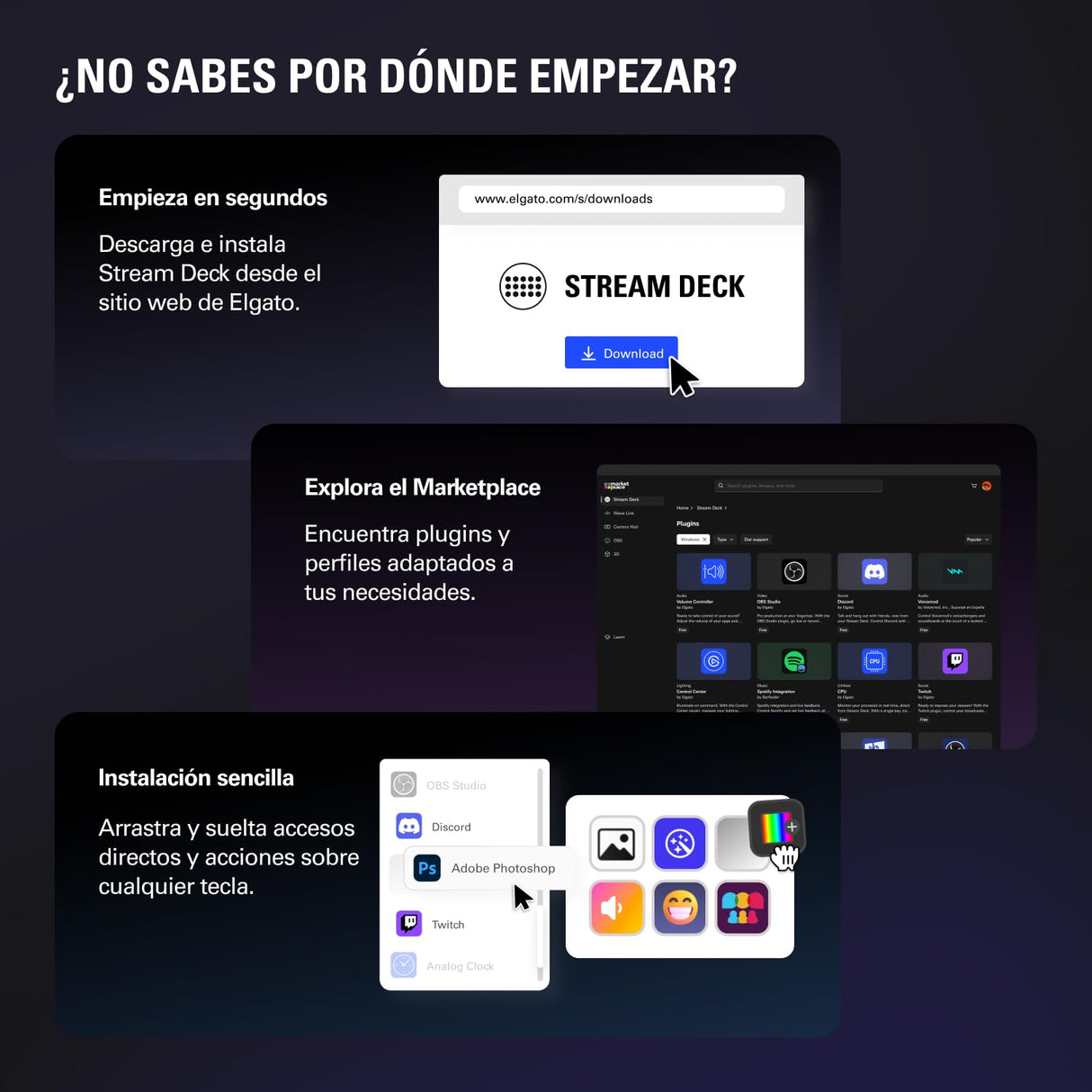 Elgato Stream Deck MK.2 – Controlador de estudio, 15 teclas macro, activa acciones en apps y software como OBS, Twitch, YouTube y otros, funciona en Mac y PC, Color Negro
