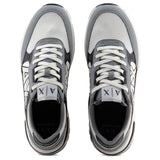 Armani Exchange - Dusseldorf Embossed Geometric Motifs, Zapatillas Hombre, N.Grey+BLK+Off White,