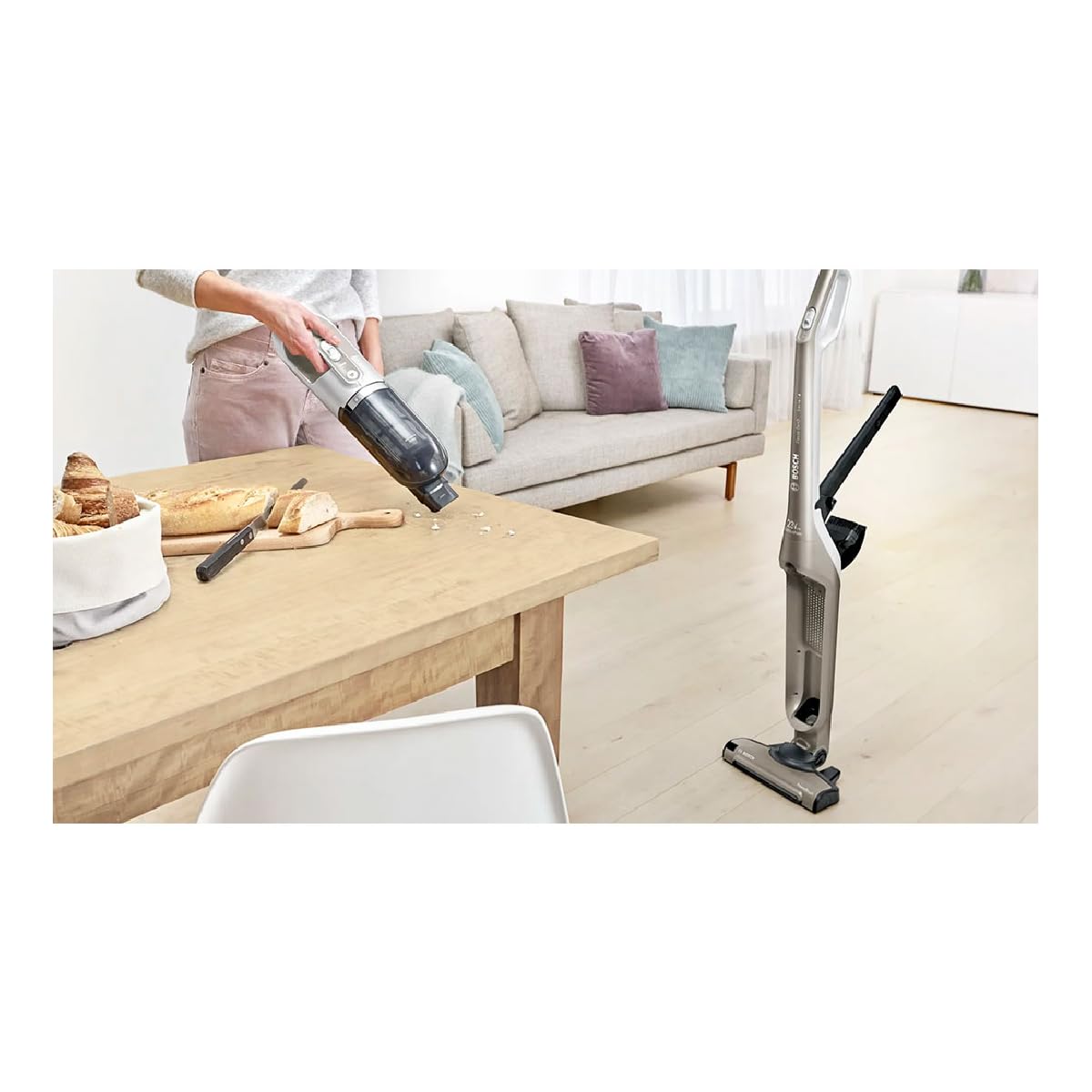 Bosch - Aspirador Vertical sin Cable Flexxo Gen 2, 28 W, 0.4 litros, Serie 4, Marrón, BBH3ALL23