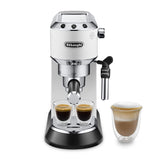 De'Longhi Dedica - Cafetera de Bomba de Acero Inoxidable para Café Molido o Monodosis, Cafetera para Espresso y Cappuccino, Depósito de 1.3 Litros, Sistema Anti-goteo, EC685.W, Blanco