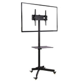Ergosolid Falco-24 - Soporte de Suelo para TV, con Ruedas para Pantallas LCD LED y TV Curvas de 23"-55", Capacidad de Carga 25 kg, Negro
