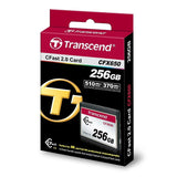 Transcend 256GB CFast 2.0 Memory Card CFX650 SATA III 6Gb/s, hasta 510/370 MB/s, MLC NAND Flash, diseñada para cinematografía en grabación de video de alta resolución, Full HD y 4K TS256GCFX650
