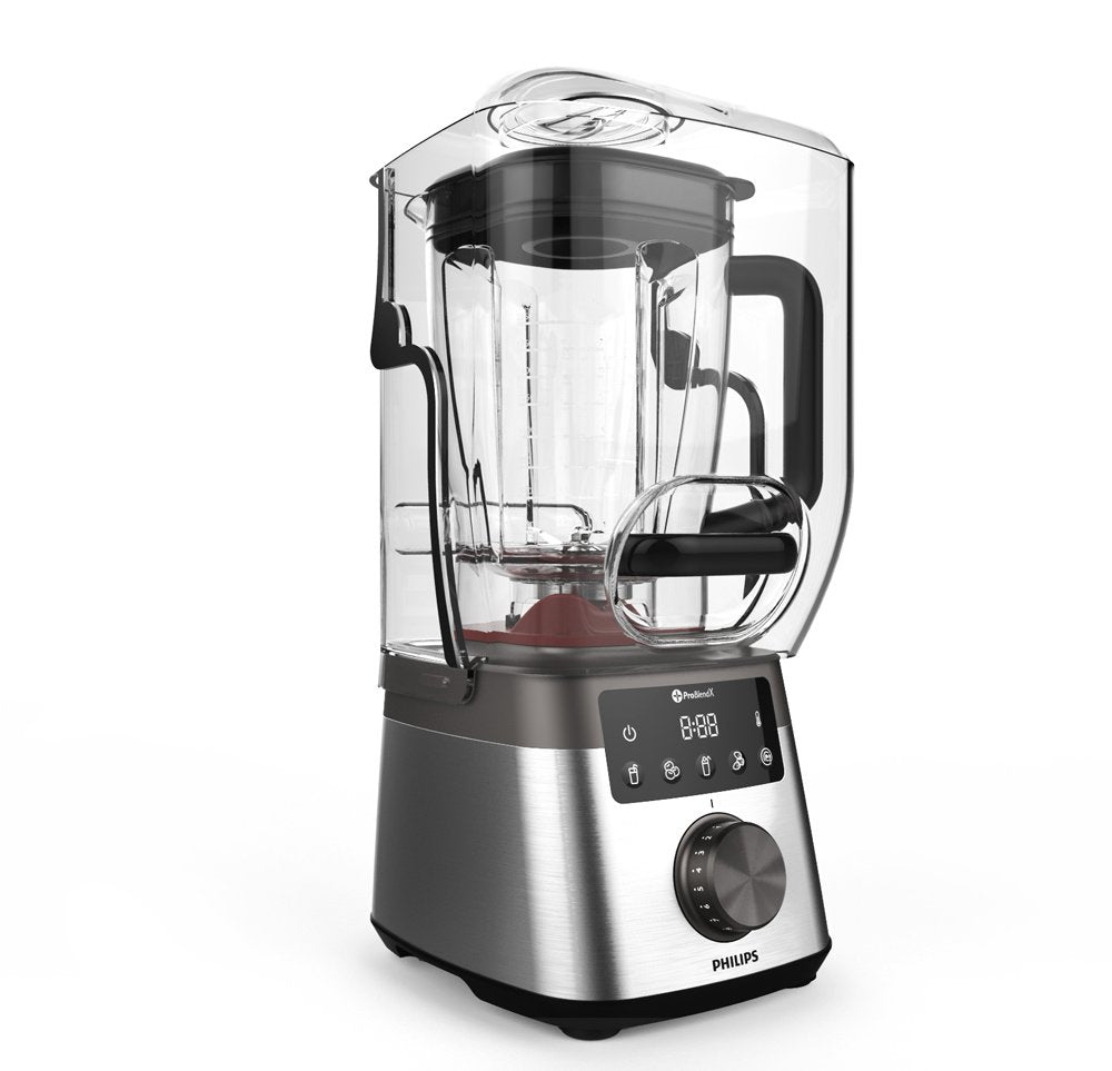 Philips Avance Collection HR3868/01 - Licuadora (2 L, 45000 RPM, Botones, Giratorio, LED, Batidora de vaso, Negro, Acero inoxidable, Transparente)