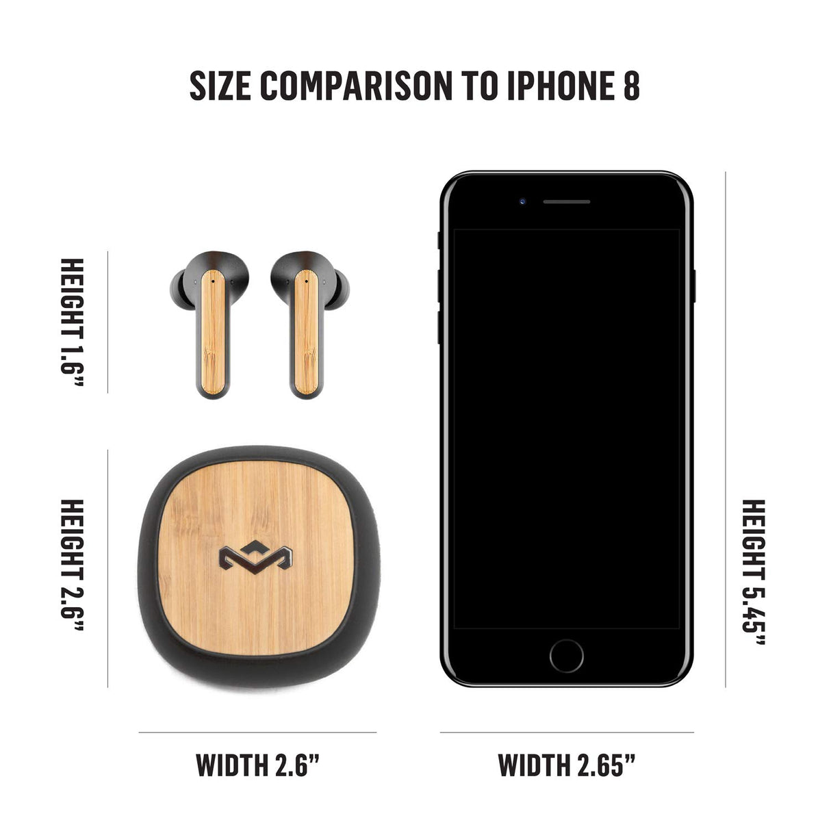 Marley Redemption ANC - Cancelación activa de ruido, auriculares inalámbricos Bluetooth, 28 h de reproducción, carga rápida USB-C, bambú respetuoso con el medio ambiente, negro