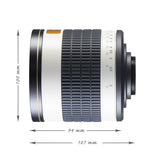 Walimex 16436 - Objetivo para Micro Cuatro tercios (Distancia Focal Fija 500 mm, Apertura f/6.3, diámetro: 100 mm)