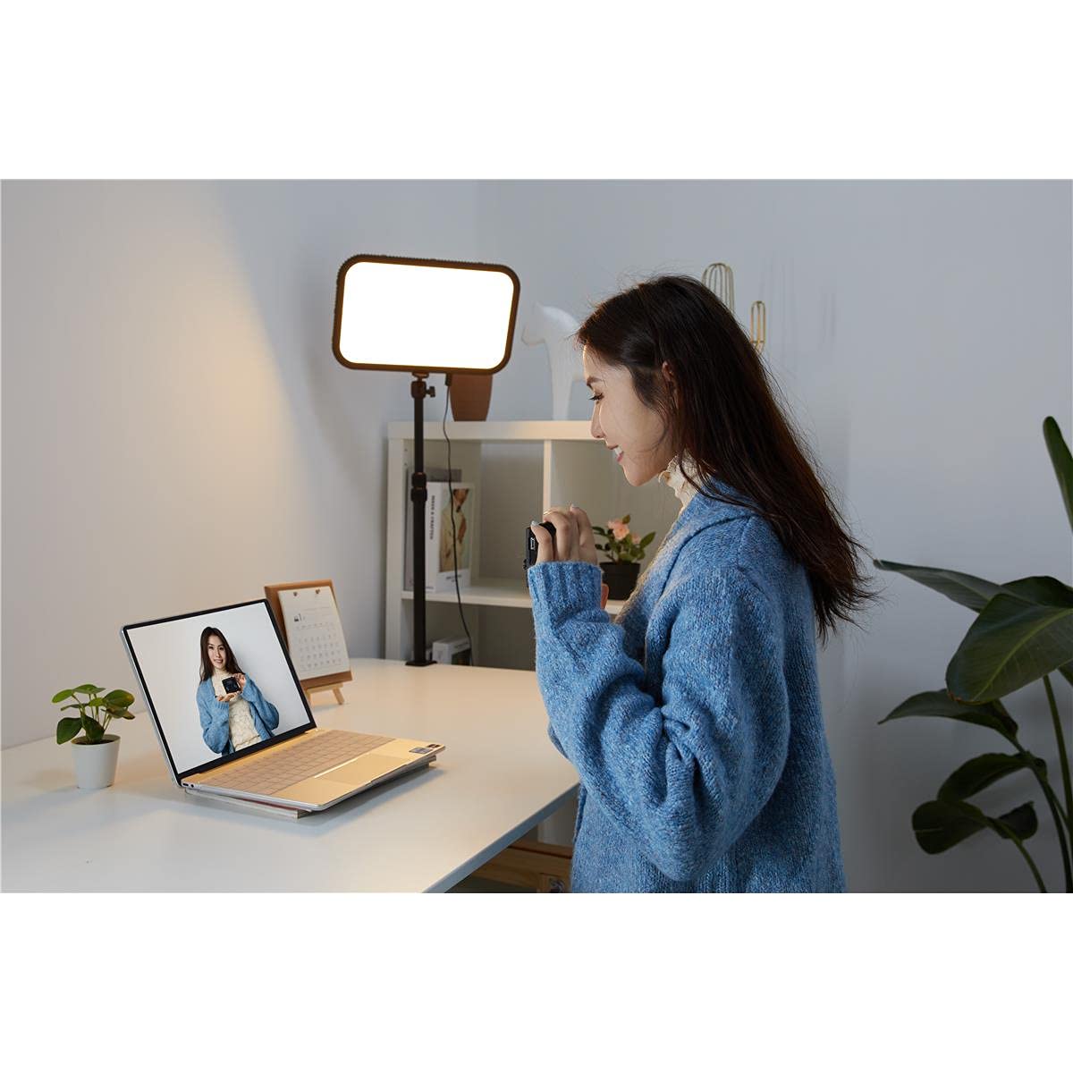 Godox Luz LED ES45 Kit para E-Sports 2800K-6500K Barra de Montaje con aplicación y Mando a Distancia para Youtube Game Live Photography Studio Lighting