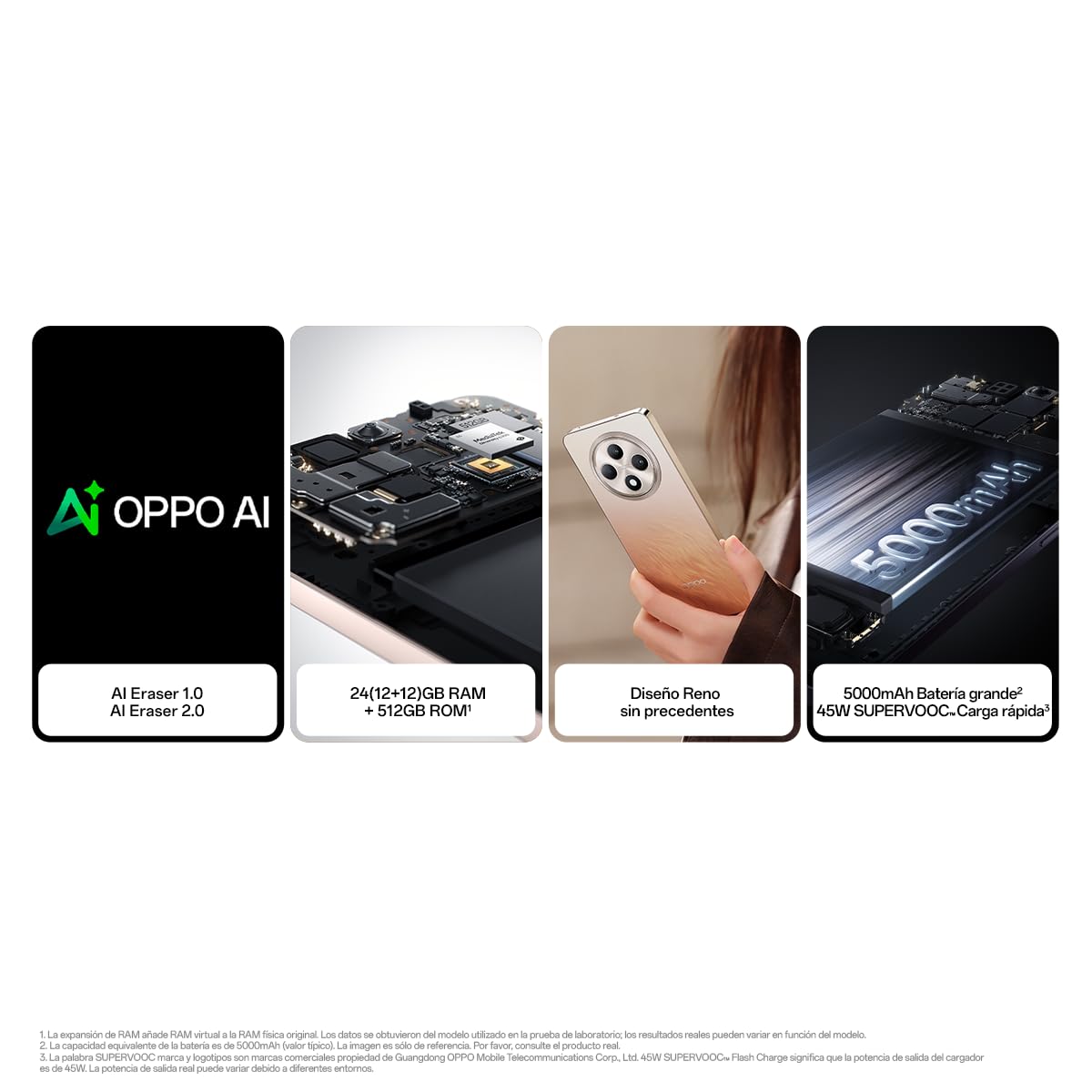 OPPO Reno12FS 5G - Smartphone Libre con IA, 24GB (12GB+12GB) 512GB, Pantalla 2.5D AMOLED 6.7", Cámara 50+8+32 MP, Android, IP64, Batería 5000mAh, Carga Rápida 45W, Cargador Incluido - Black Green