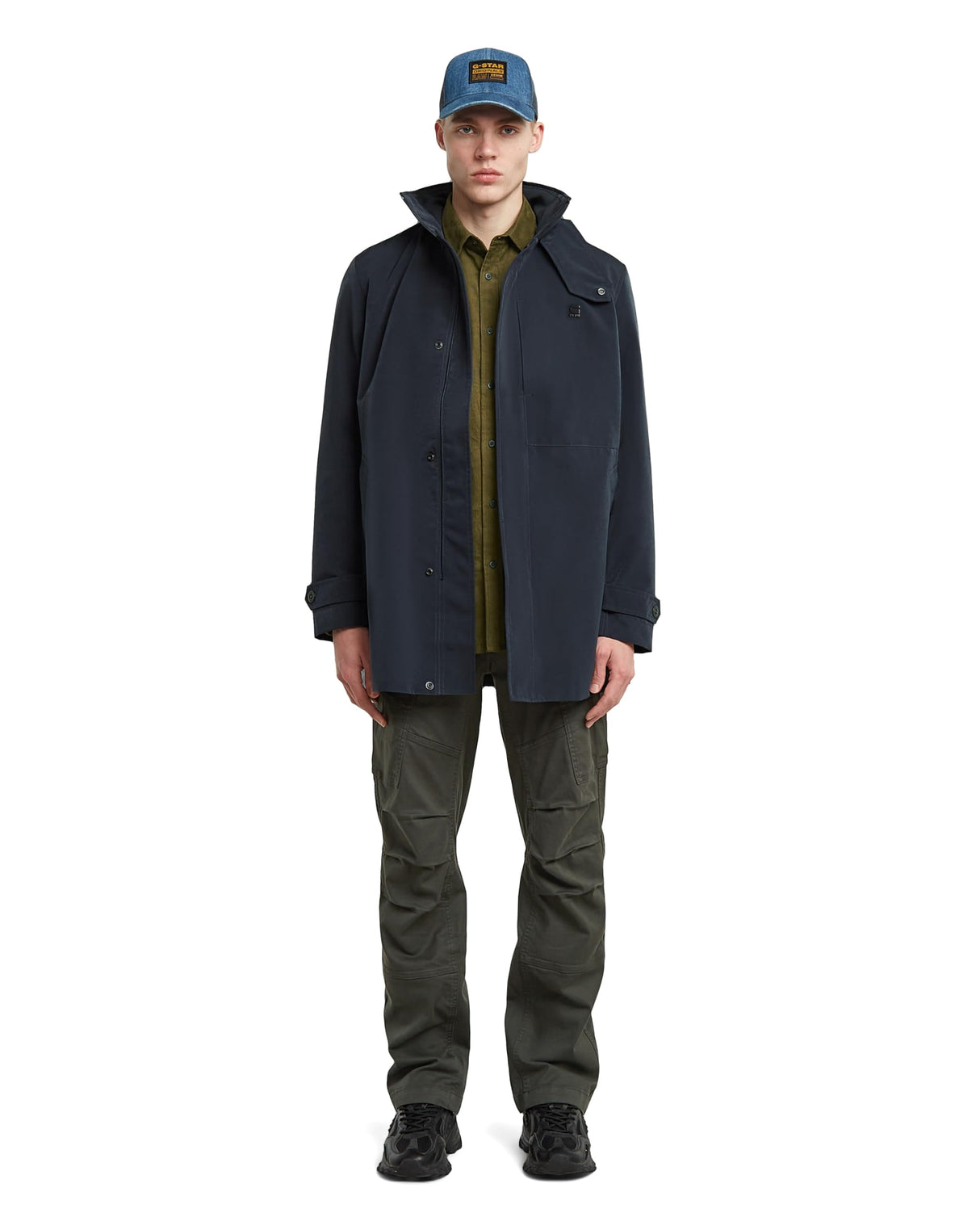 G-STAR Garber Trench Unpadded Chaqueta, Salute/dk Black D26925-C408-H571, L Hombres