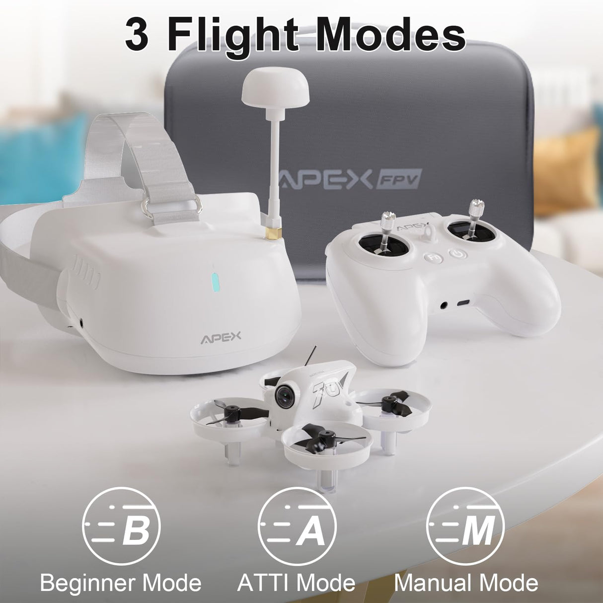 APEX Brushless FPV Drone Kit,Drone de Visión en Primera Persona con Cámara,Quadcopter RC Volar con Gafas FPV,Actualizar el Control de la Cabeza y el Modo de Tortuga,Simulador de Apoyo