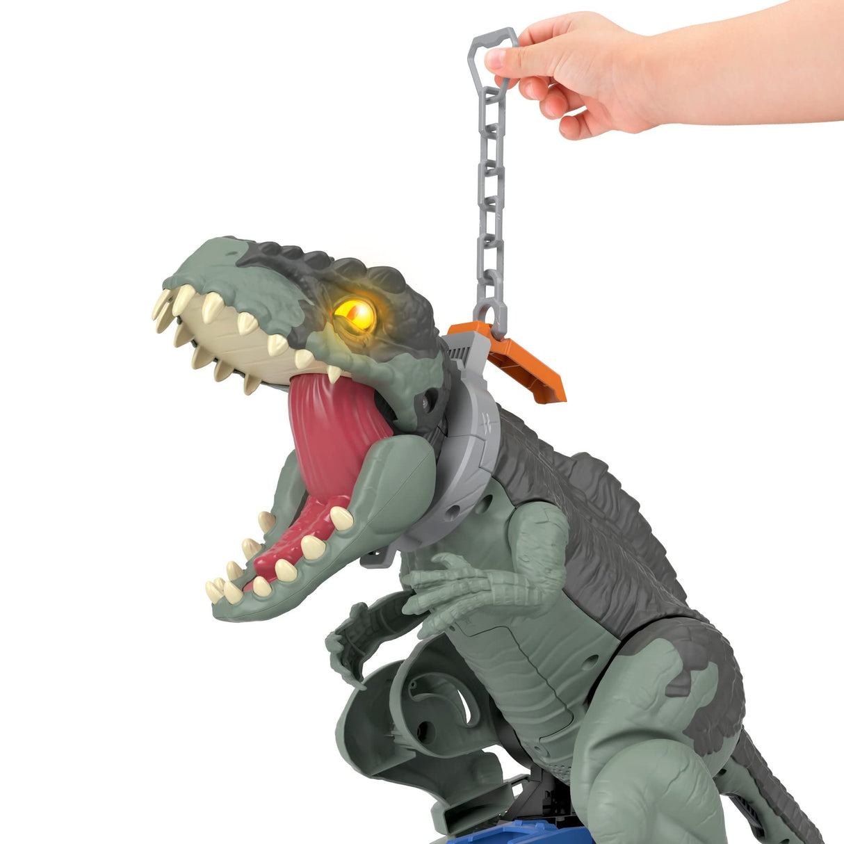 Fisher-Price Imaginext Jurassic World Dinosaurio desenjaulado, Figura Grande de Juguete articulada con Luces, Regalo para niños +3 años (Mattel GWT22)