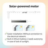 ACRIMO Riel de Cortina Motorizado, Kit de Riel Inteligente para Cortinas con Alimentación mediante Panel Solar y Enchufe a Pared Opcional, Largo 6 Metros