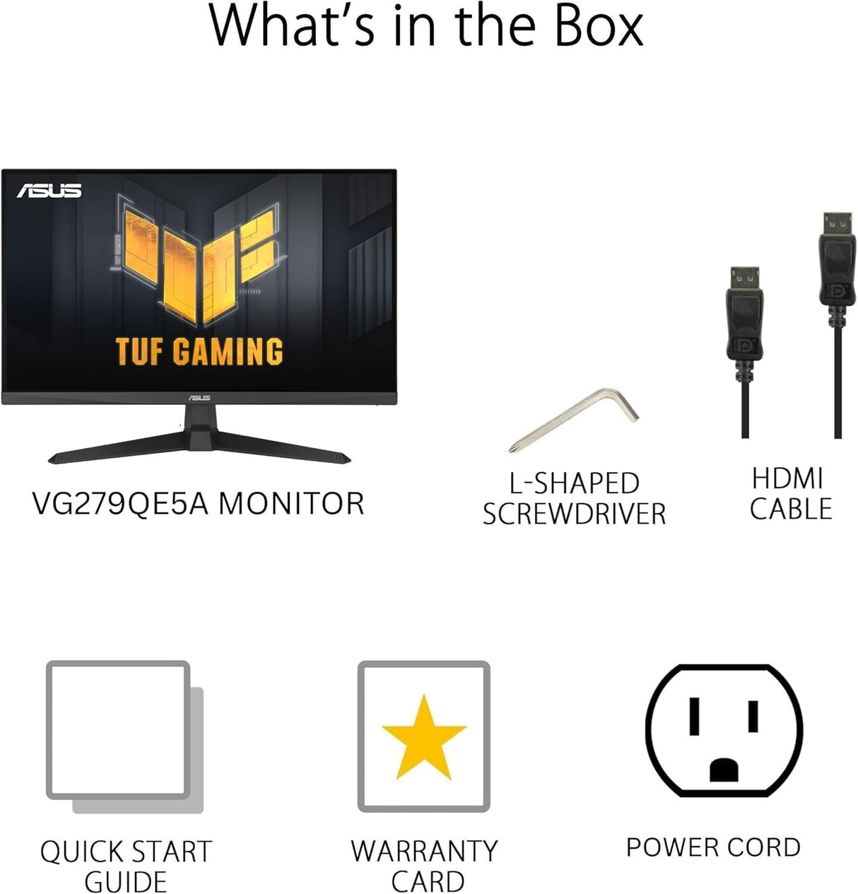 ASUS TUF Gaming VG279QE5A Monitor Gaming de 27", Full HD (1920 x 1080), overclocking a 146 Hz, IPS, ELMB Sync, MPRT de 1 ms, Altavoces estéreo, Variable Overdrive, DisplayWidget Center