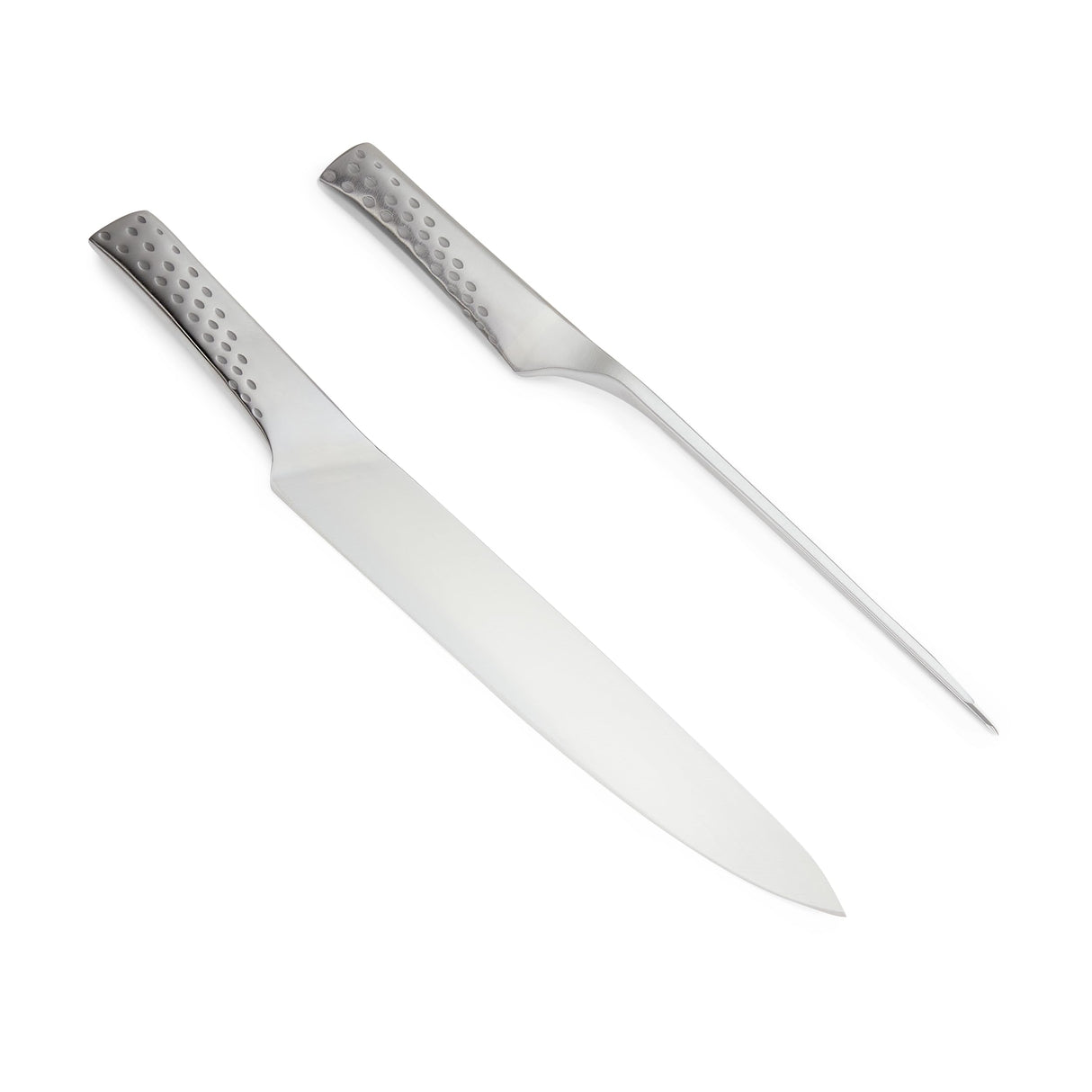 Weber Set de cubiertos Deluxe, consta de cuchillo para trinchar (hoja de 24cm) y tenedor, de acero inoxidable alemán de alta calidad, monobloque, mangos ergonómicos - Plata (17074)